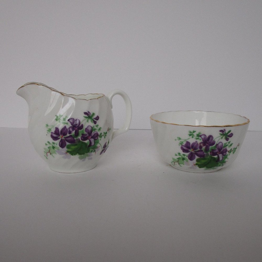 antique cream pitcher & sugar bowl